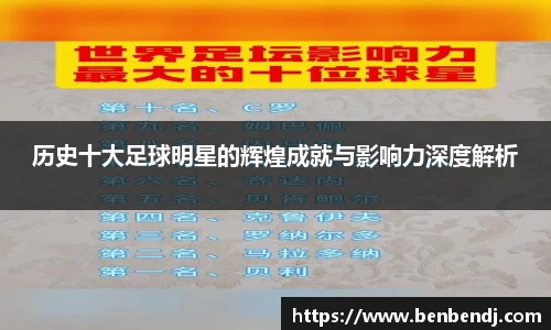 历史十大足球明星的辉煌成就与影响力深度解析